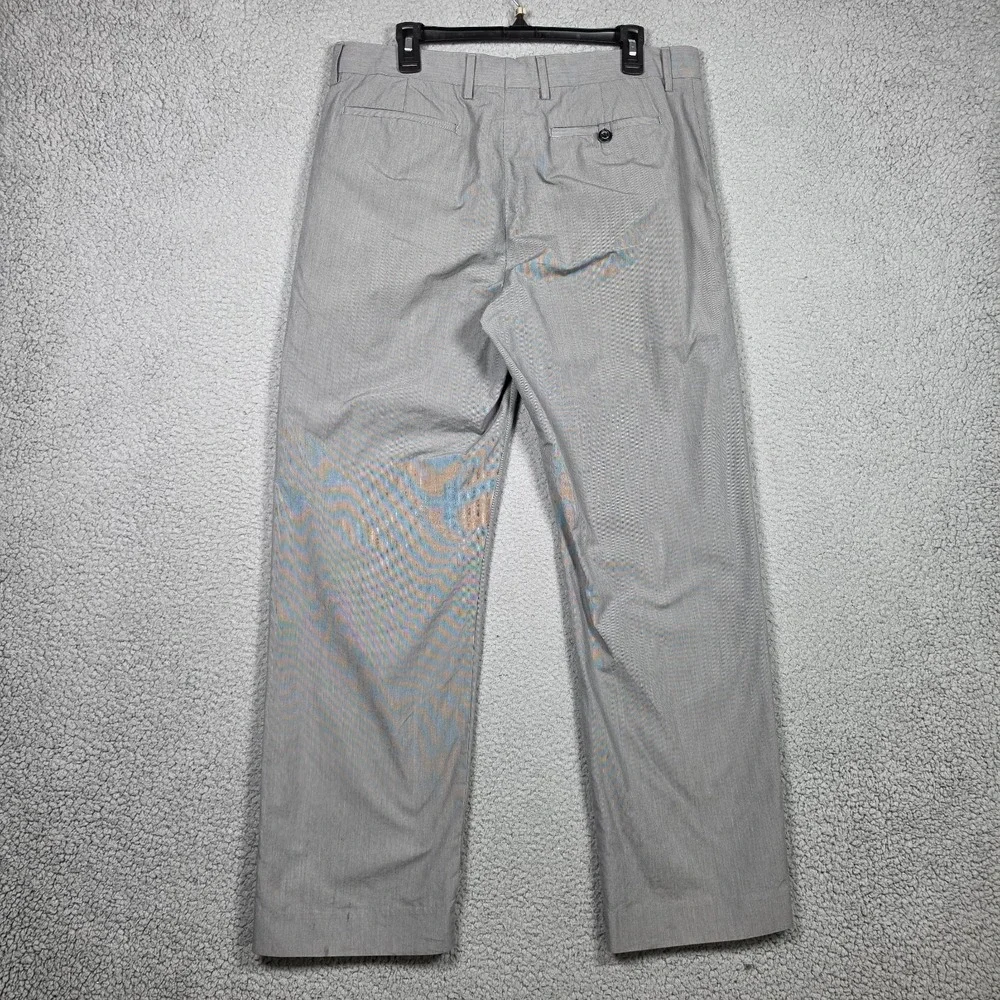Banana Republic Pants Mens Size 34x32 Gray Pin Striped Straight Fit 100% Cotton